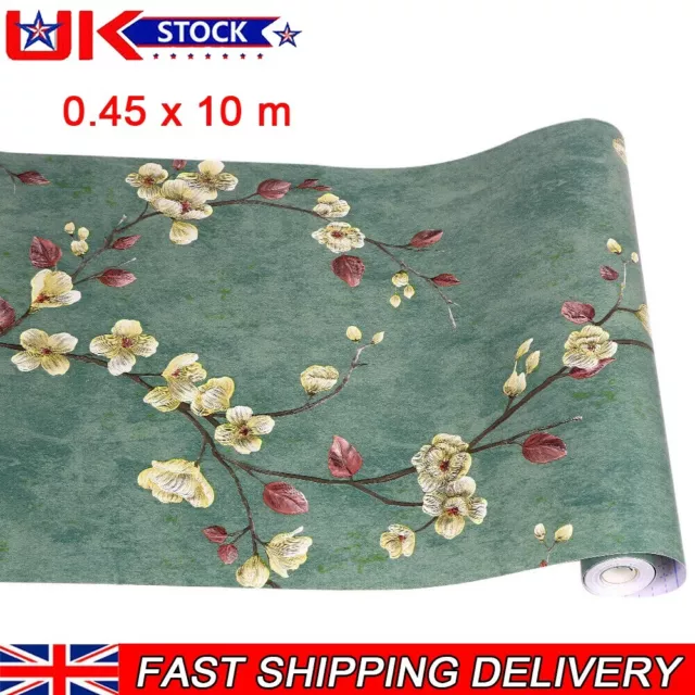 10M Self Adhesive Drawer Floral Wallpaper Shelf Liner Kitchen Wall Paper Sticker