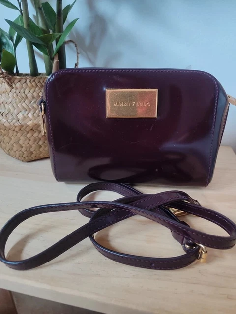 BIMBA Y LOLA Bolso charol marron de hombro bandolera EUR 15,00