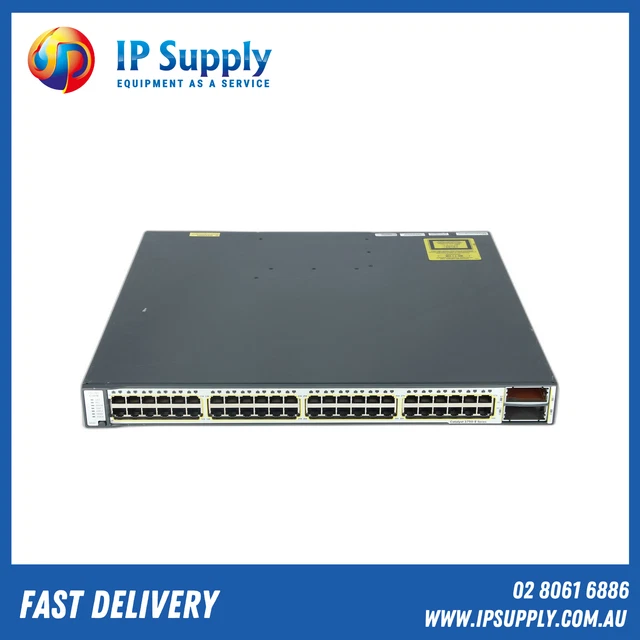 CISCO WS-C3750E-48PD-SF 48 Port Gigabit PoE 2x 10GE Sx IPB Image w ...