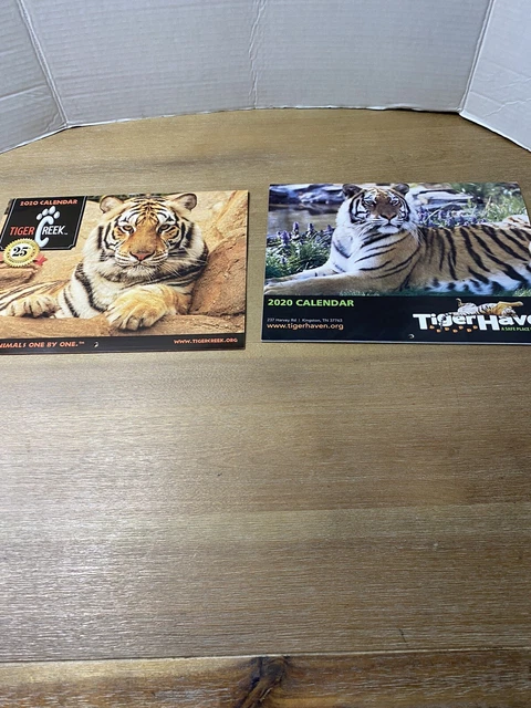 Set of 2 Wildlife Tiger Calendars Tiger Creek 2020 Tiger Haven 2020