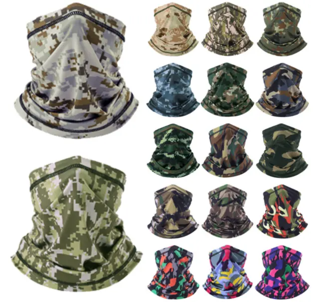 Tactical Neck Gaiter Mask Scarf Breathable Hunting Camo Face Cover Balaclava