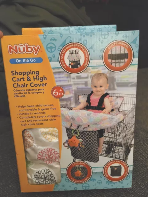 Nuby On The Go Shopping Cart And High Chair Cover 2 in 1 Flower Medallion (A-8)