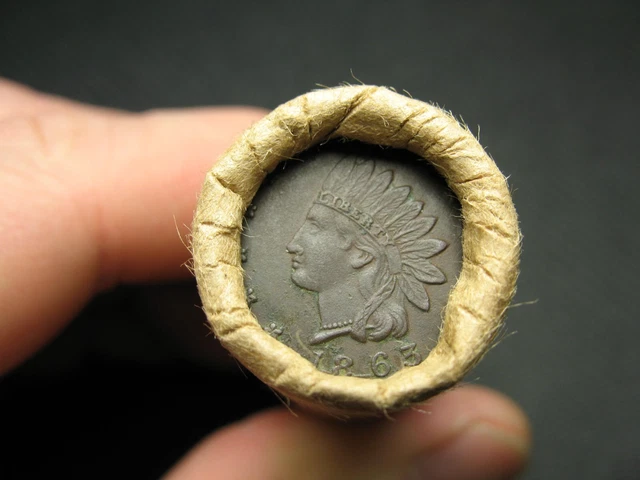 ESTATE FIND!! INDIAN HEAD CENT PENNY ROLL CIVIL WAR TOKEN / 1903 IHC ENDS 16b