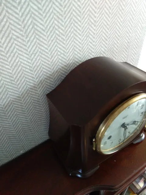 Vintage Smiths Enfield  Bakelite  Art Decor 8 Day  Striking Mantle Clock  V G C 3