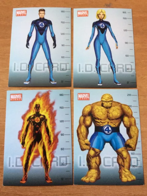 LOTTO FANTASTICI QUATTRO  4 figurine adesive MARVEL HEROES AVENGERS PREZIOSI