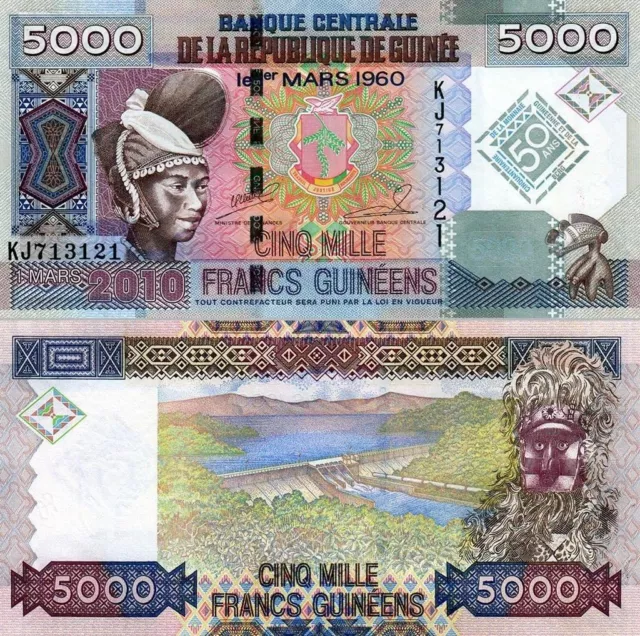 GUINEA - GUINEE 5000 Francs 2010 Banknote Pick 44 UNC  (14457