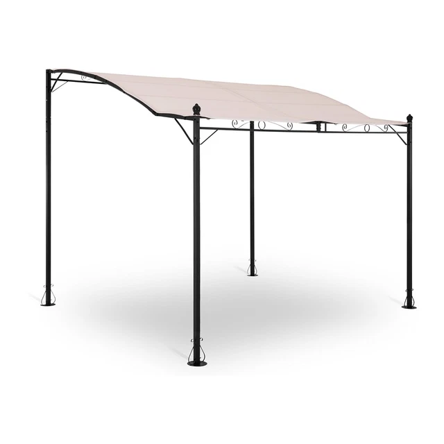 Anbaupavillon Pavillon Terrasse Pergola Vordach freistehend creme 2,6 x 3 m