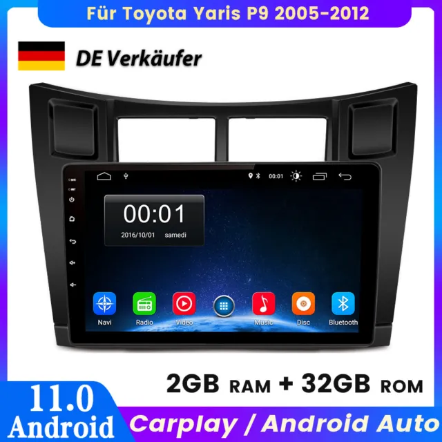 Für Toyota Yaris XP90 2005-2012 Autoradio GPS Navigation BT WIFI Android Carplay