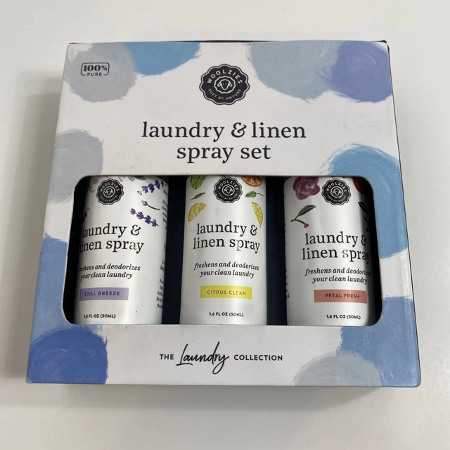 Woolzies Laundry & Linen Spray Set Of 3 100% Natural Sprays With Essential Oils