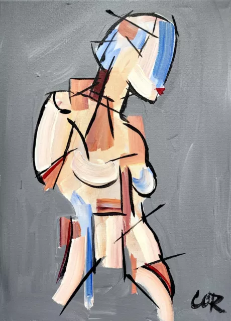 Corbellic Urban Art 12X16 Cubist Figurative Lady Exhibition Canvas Home Decor