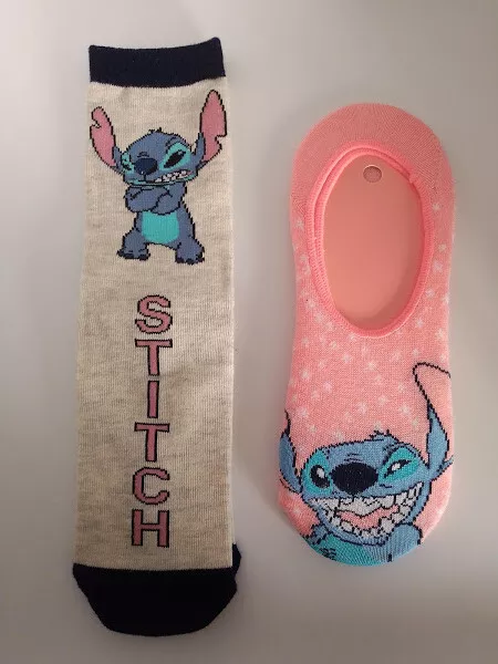 STITCH Disney Calzini Socks lunghi e fantasmini Unisex Taglia unica