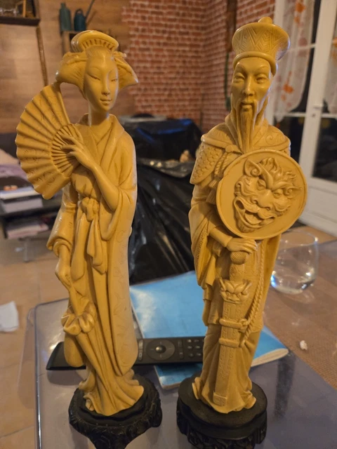 Statuette Pêcheur – Femme De Pêcheur – Résine, Multicolore – Artisanat AD