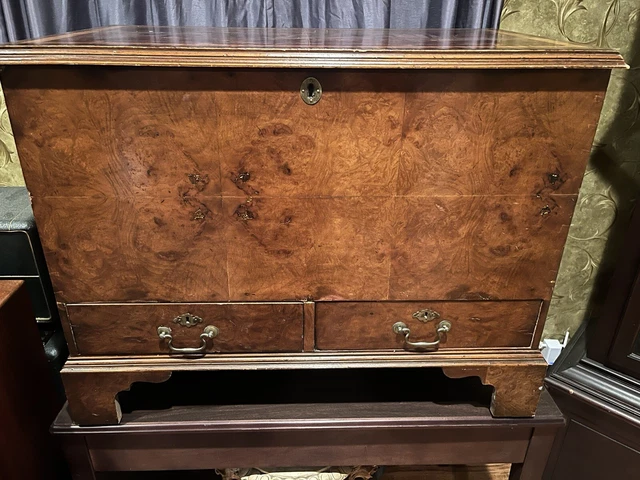 Exquisite Antique 18th Century Burl Blanket Chest