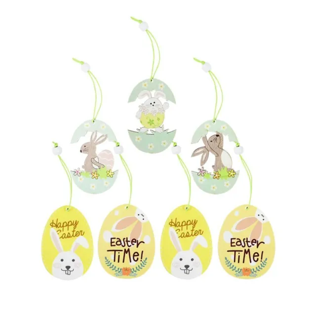 Hängen Ostern Kaninchen-Ei-Blumen-Ornamente Anhänger aus Holz DIY-Handwerk