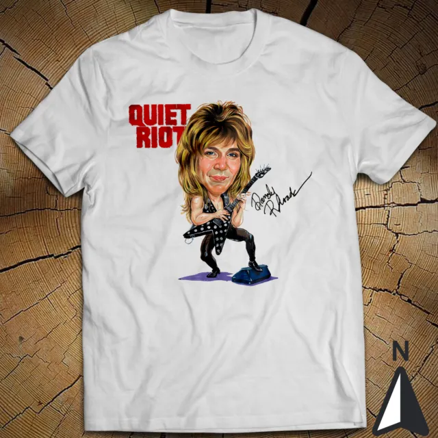 Quiet Riot Randy Rhoads Autograph Rudy Sarzo Kevin DuBrow Heavy Metal T-Shirt