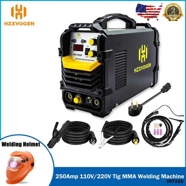 HZXVOGEN 2in1 HF 250Amp TIG ARC Welder IGBT LIFT TIG ARC Welding Machine&Helmet