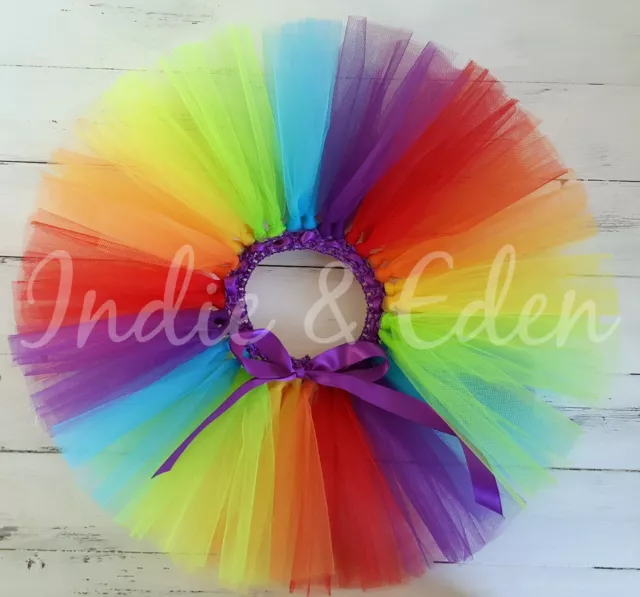 Rainbow Baby Tutu girls birthday photo prop cake smash baby toddler skirt