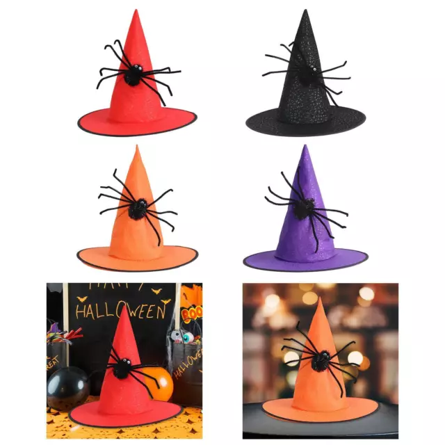 HALLOWEEN WITCH HAT Wide Brim Cap Sorceress Hat for Party £5.54 ...