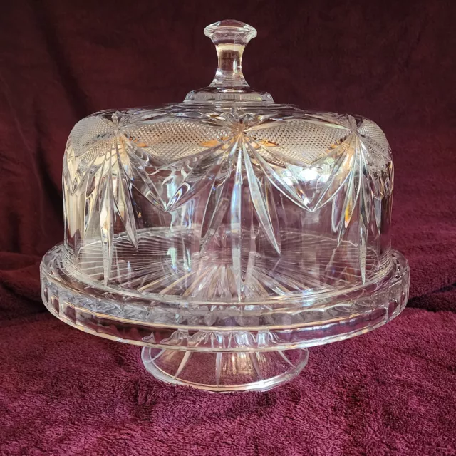 Shannon Crystal Ireland 24% Lead Crystal Pedestal Cake Plate & Punch Bowl