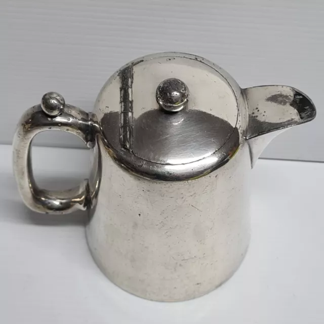 Stamped Vintage Silver Plated Small Tea Coffee Pot 11cm Tall Hinged Lid 2