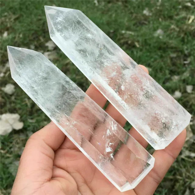 Natürlicher Quarz Kristall Stab Punkt Stein Heilt Bergkristall Klare Stein DE