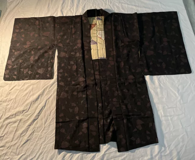 Vintage Japanese Silk Short Kimono (Haori) Jacket Lined