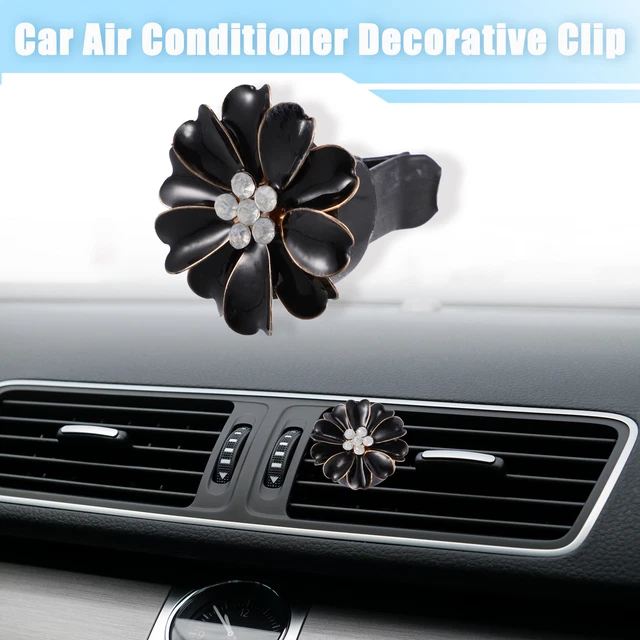 Car Flower Shape Clips for Air Conditioner Outlet Vent Decorations Clip Black