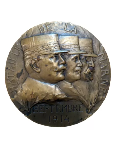 French Bronzel Medal Honoring Battle of the Marne, 1914