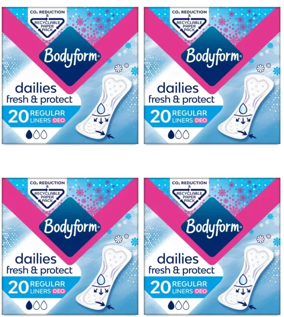 Bodyform Dailies Regular Deo Scented Panty Liners 20 Per Pack  PACK OF 2