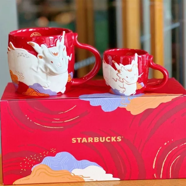 STARBUCKS CHINA 2025 Year Of The Dragon Zodiac 12oz & 3oz Mug Set 36.