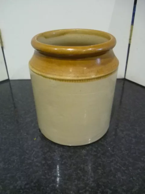 Vintage Saltglazed Storage Jar 6"x5.5"