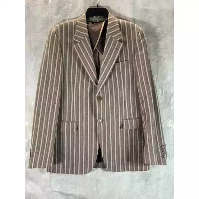 PS PAUL SMITH Men's Brown Striped Two-Button Blazer SZ 40