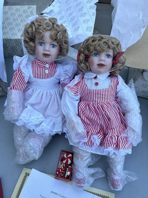 Heritage Signature Collection 12" Porcelain Dolls Candy Cane Twins