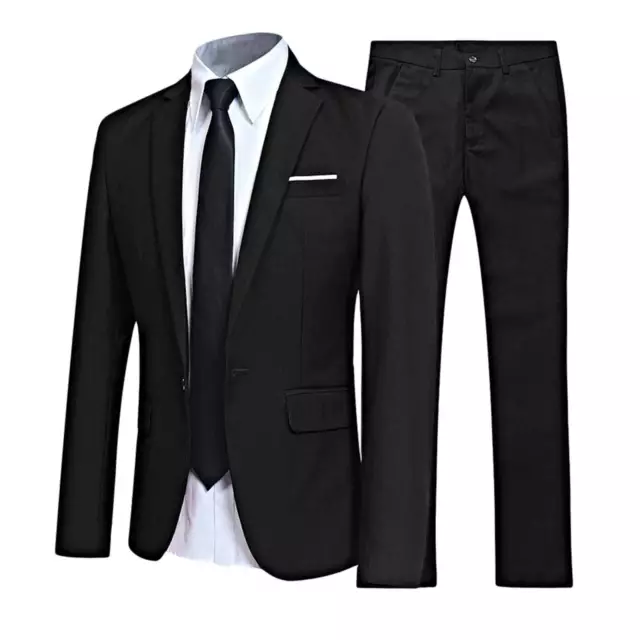 Men Slim Fit Wedding Tuxedo Suit One Button Notch Lapel Blazer Jacket with Pants