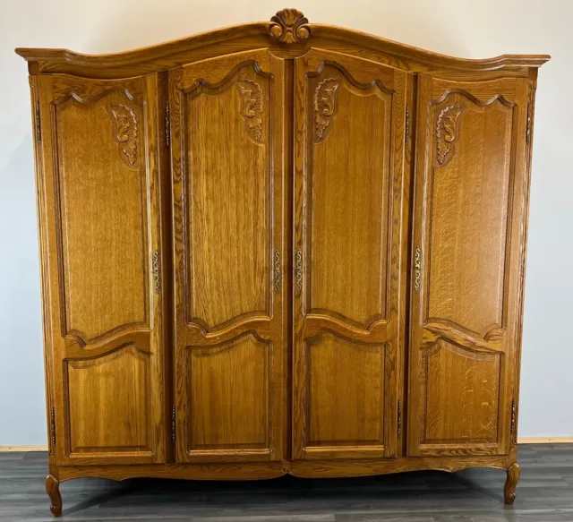 Amazing French Carved 4 door Armoire Wardrobe (LOT 2560)