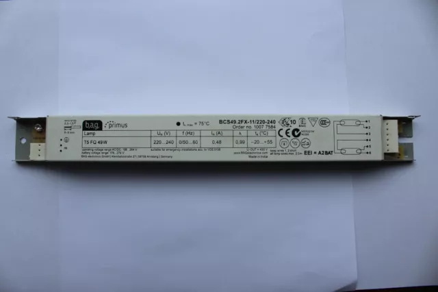 B.A.G. BCS49.2FX-11 Electronic Ballast for 2 x 49w T5 FQ fluorescent tubes