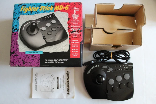 Asciiware Arcade Fighter Stick MD-6 - 6 Tasten Controller für Sega Mega Asciiware Arcade Fighter Stick MD-6 - 6 Tasten Controller für Sega Mega