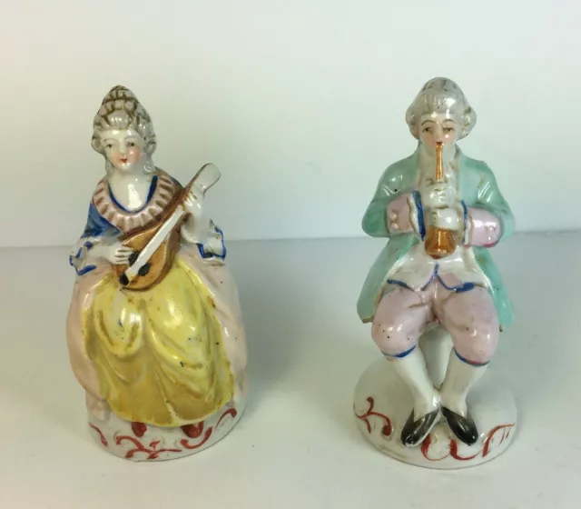 PAIR Vintage Porcelain Man Woman Colonial Victorian - FIGURINES Occupied Japan