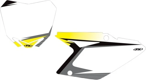 Factory Effex Graphics Number Plate Pre-Cut Vinyl White Suzuki Kit 12-64436