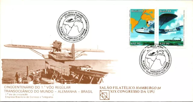 Brazil FDC 1984 - 50th Centenary 1st Regular Transoceanic Flight - F29293