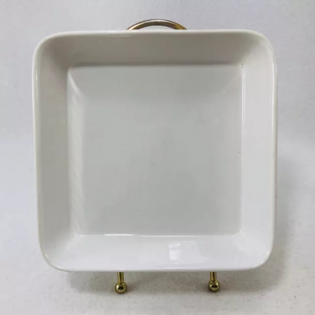 Vintage Square Flat Baking Casserole Tray 6” Cooking Dish White Oven Safe Japan