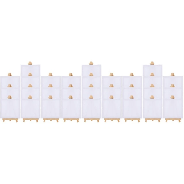 10 Sets Mini-Rahmen Stoff Mini-Leinwand Und Staffelei Gespannte Leinwandplatten