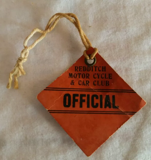1950's 60's Redditch Motorcycle & Car Club Official Badge. Vintage Retro