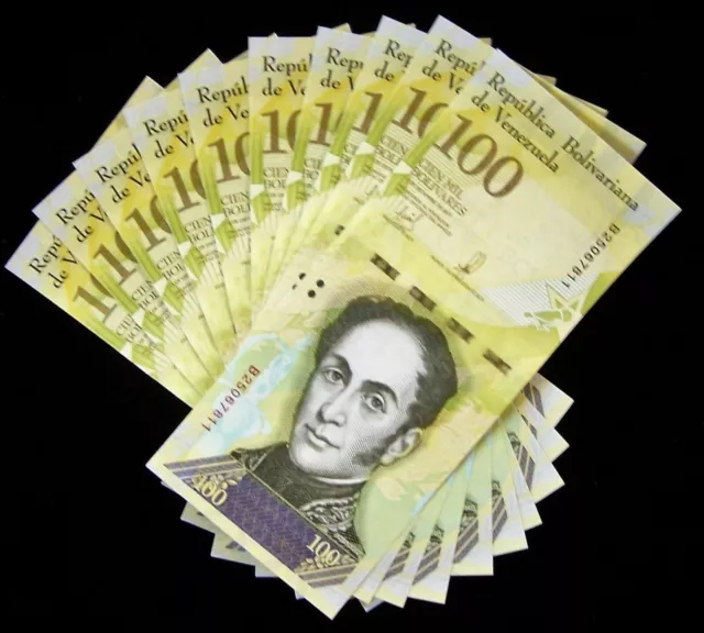 10 x Venezuela 100000 (100,000) Bolivares, 2017, P-100, aUNC banknotes /currency