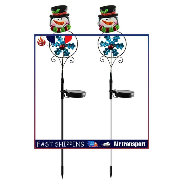 Solar Pathway Lights Outdoor LED Waterproof for Garden Patio (Snowman 2pcs)