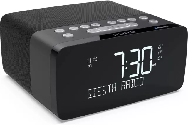 Pure Siesta Charge Radio Sveglia Digitale Con Dab+ Bluetooth Usb Aux Ricarica Wi