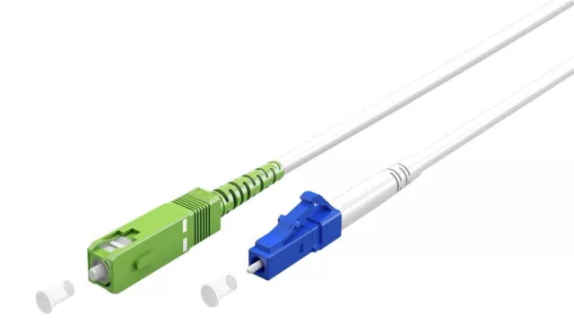 5x Glasfaserkabel (FTTH), Singlemode (OS2) White, (Simplex), 3 m; SC-APC (8°) St