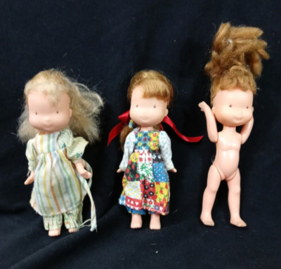 Three 6" Holly Hobbie Dolls - Vintage Made in Hong Kong Knickerbocker 1976