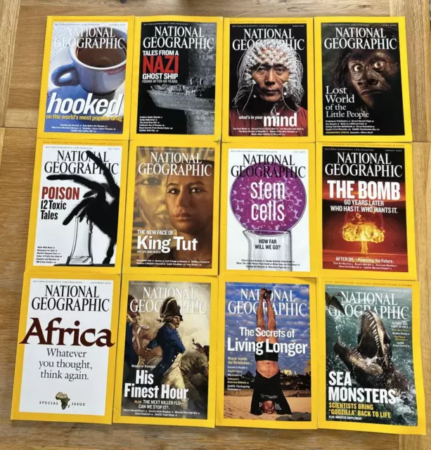 National Geographic Magazines x 12 Months Full Year 2005 Jan-Dec