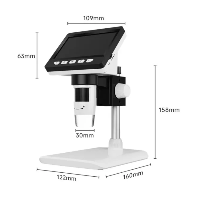 Microscopio Digitale, Microscopio Elettronico Portatile Da 4,3 Pollici 1080P Con